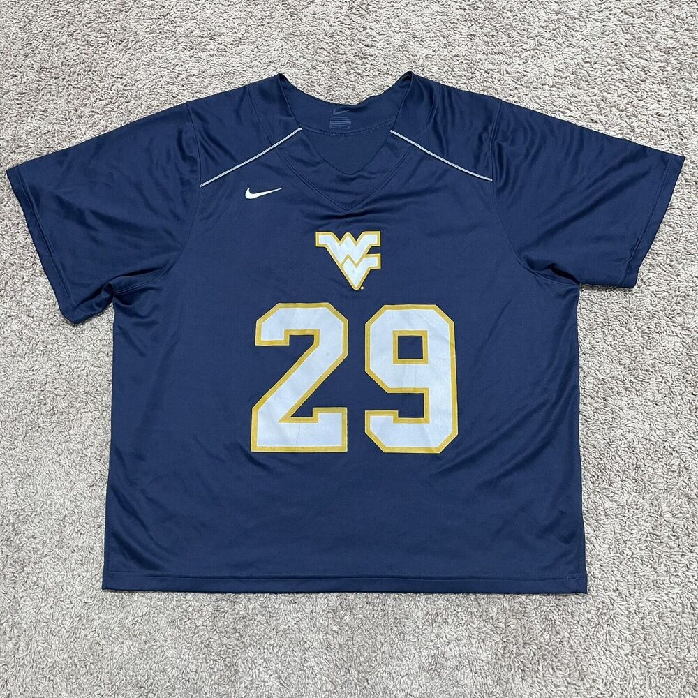 West Virginia University Mountaineers Jersey Men XL Blue 29 Dustin Garrison Nike